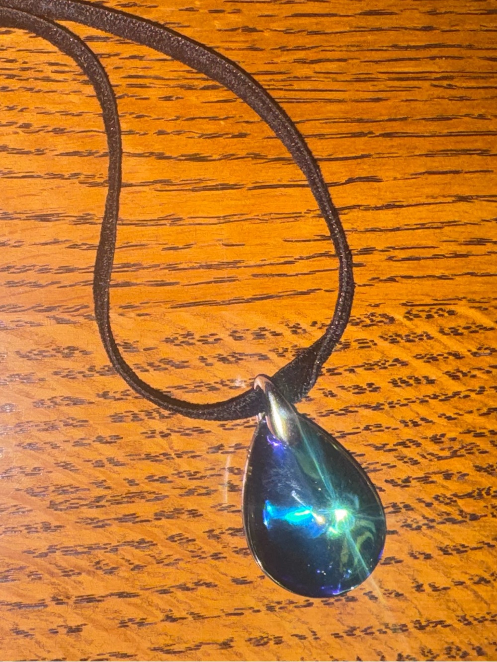 Baccarat Psychedelic Scarab Blue Crystal Sterling Silver Pendant Necklace